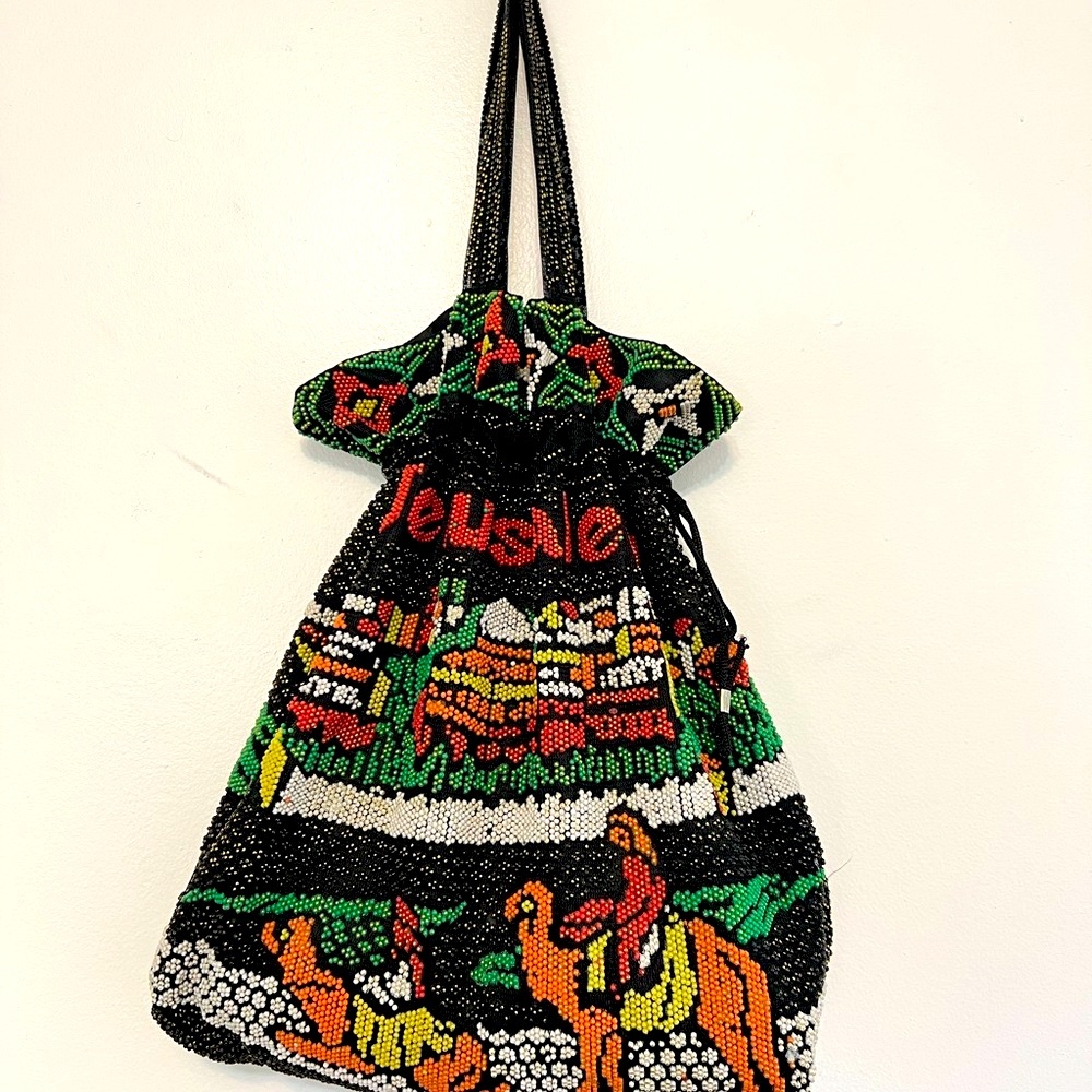 Fully beaded tote/pouch bag